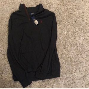 1/4 zip charcoal gray Polo shirt NWT